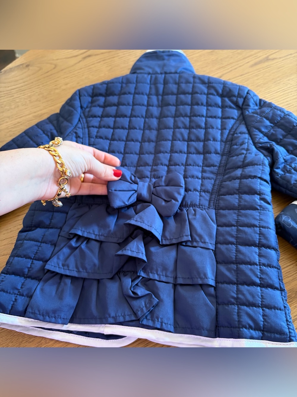 Urban Republic Quilted Jacket Girls with Bow Ruffle Adorable 3-4 Years Child Kid